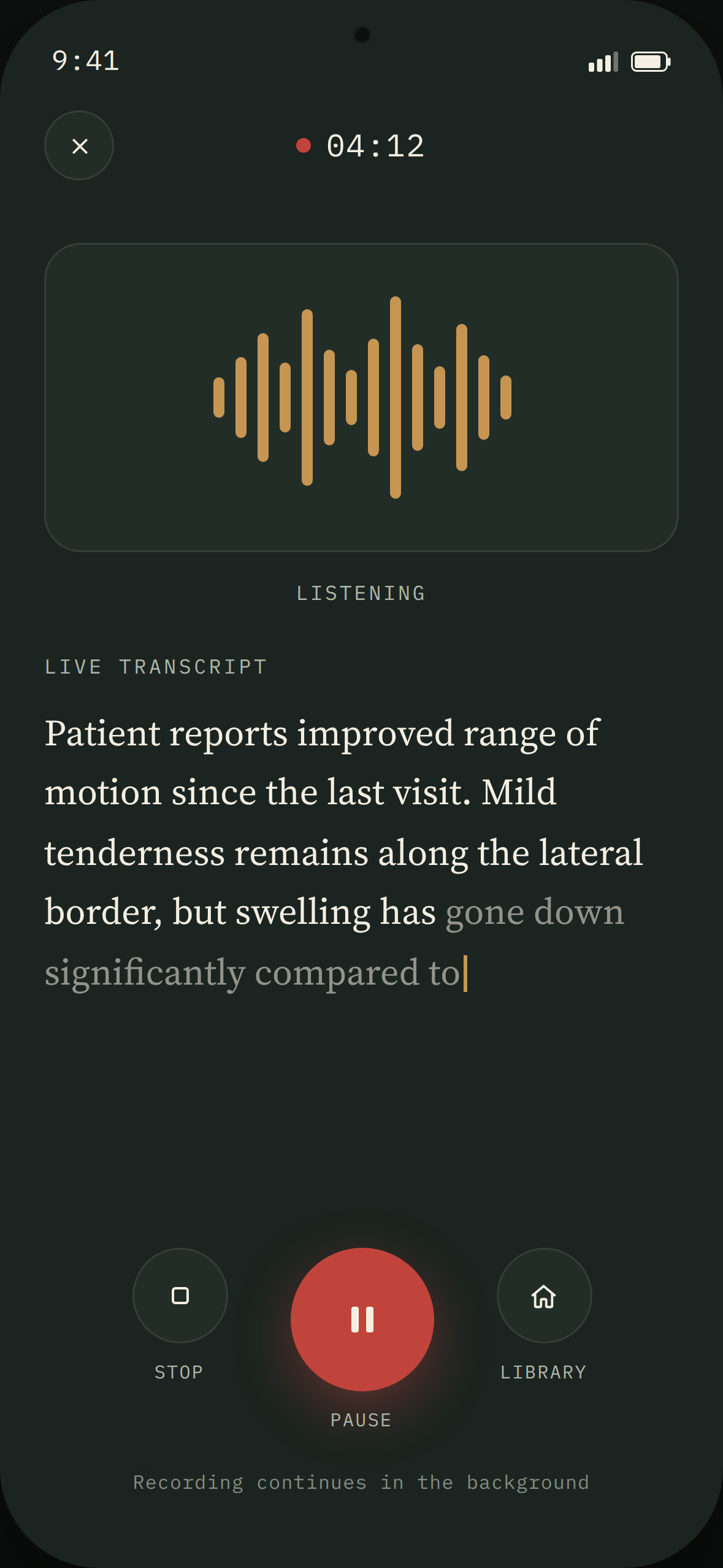 Recording screen